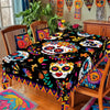 Day of the Dead Skull Print Tablecloth – Waterproof & Festive