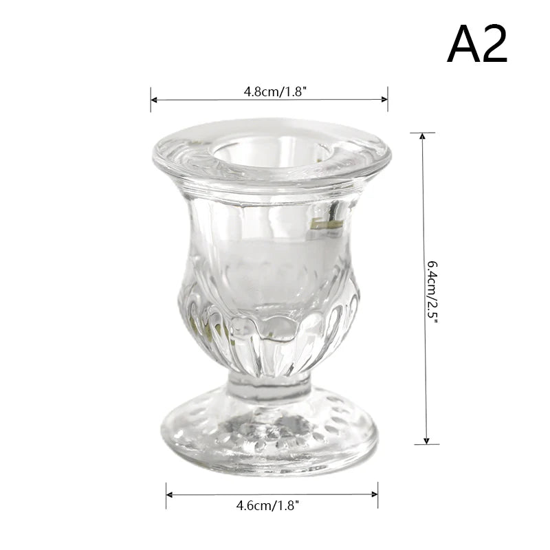 Elegant Nordic glass candle holder with a flared bowl and pedestal base.