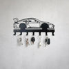 Industrial Wall-Mounted Key Holder with 7 Metal Hooks