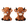 A pair of brown silicone plant beads shaped like a young calf or ox for jewelry making and crafts.