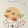 A watercolor illustration featuring bees and flowers with the text from Psalm 139.
