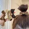 Elegant Bow Hair Ties Set for Women – Soft Stretch Fabric Ponytail Holders