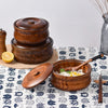 Natural Solid Wood Serving Bowl with Lid