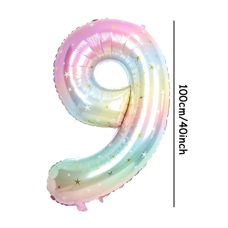 Pastel Rainbow Number Foil Balloon (40 inch)