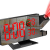 A black LED digital projection alarm clock displaying the time 12:00 and temperature 30 degrees.