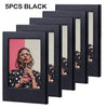Five black magnetic photo frames for Instax mini film
