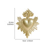 Gold resin flame heart wall decoration with a textured, radiant design.