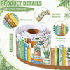 Roll of decorative sticker paper featuring watercolor illustrations of plants and books for a bookshelf border