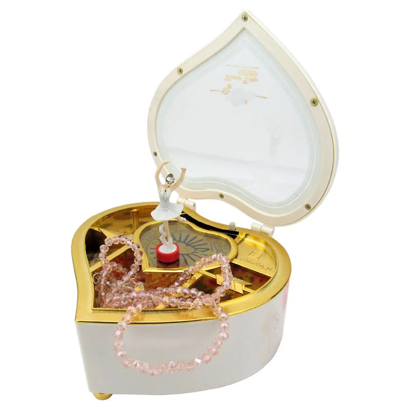 Heart-Shaped Ballerina Music Box