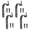 Set of vintage iron wall hooks for plant and garden decor in black finish
