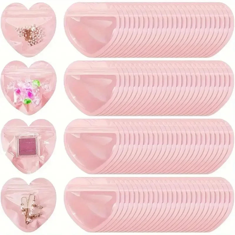 Heart-Shaped PVC Jewelry Storage Pouch