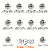 A set of ten silver mini disco ball ornaments shown in various sizes and angles.