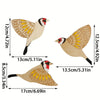 Set of three vintage wooden bird wall decorations showing different angles and sizes.