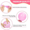 Instructions for inflating a pink latex balloon kit, showing how to stretch and inflate the balloon properly.