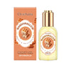 A bottle of Oceaura Marshmallow Body Oil with a gold cap and an orange packaging box.
