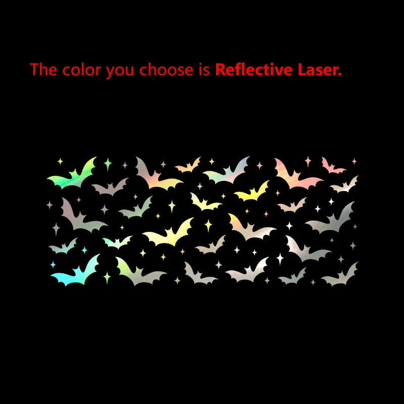 A collection of colorful bat silhouettes against a black background.