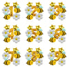 A set of nine numbered foil balloons in gold and white with daisy designs for parties