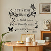 Elegant letter print wall decals featuring a blessing message for kitchen and dining rooms