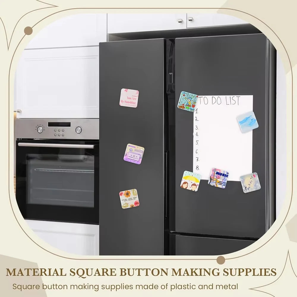 Blank Square Badge Making Kit with Magnetic Backing
