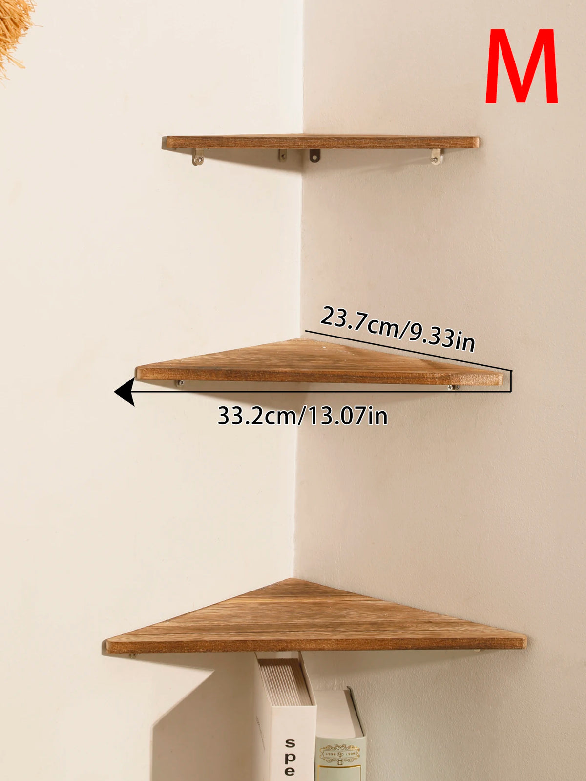 Corner Floating Wooden Wall Shelves for Home Decor