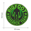 A circular embroidered patch featuring a silhouette of Bigfoot surrounded by the text BIGFOOT RESEARCH TEAM on a black backgr
