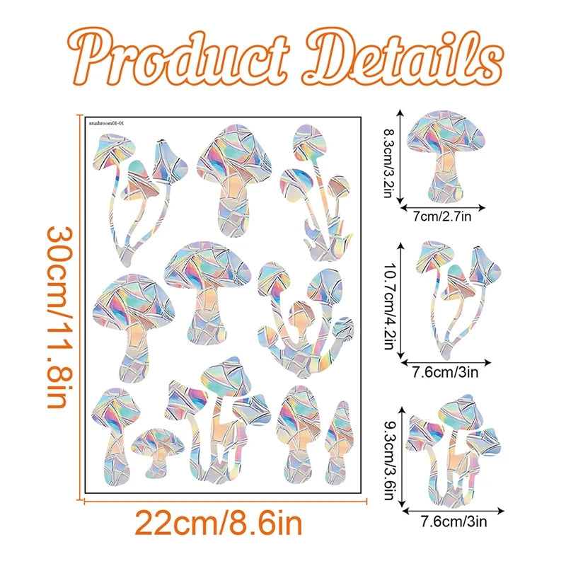 A sheet of rainbow suncatcher window stickers featuring cat and butterfly designs.