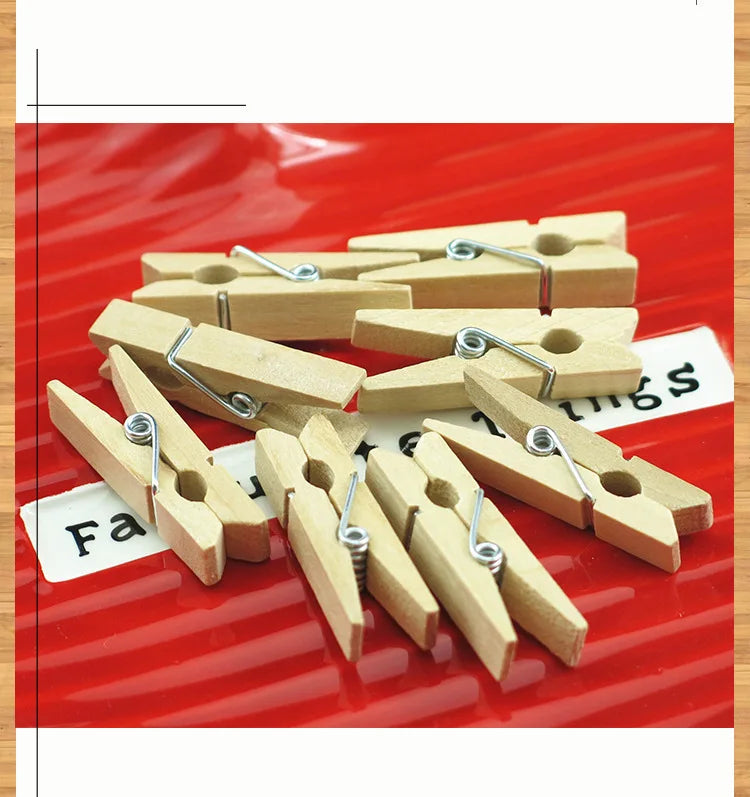Mini Wooden Clothespins for Crafts and Photos (Set of 50)