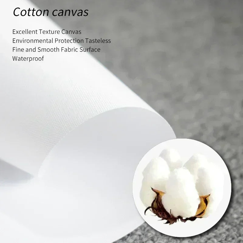 A close-up view of white cotton canvas material with a small piece of dark brown fabric resting on it.