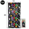 Halloween Foil Fringe Curtain – Pumpkin, Ghost & Bat Print Party Backdrop