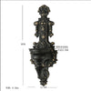Vintage black wall-mounted double candle holder with ornate detailing and a 12.5cm opening.
