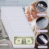 A transparent sleeve binder featuring a slide clip zipper and six punched holes for organizing cash envelopes.