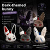A set of dark-themed bunny plush toys featuring embroidered details and bandages.