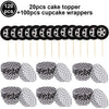 Checkered Racing Flag Toothpicks for Cupcakes & Party Decor