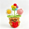 Handmade Crochet Tulip & Sunflower Potted Plant Set
