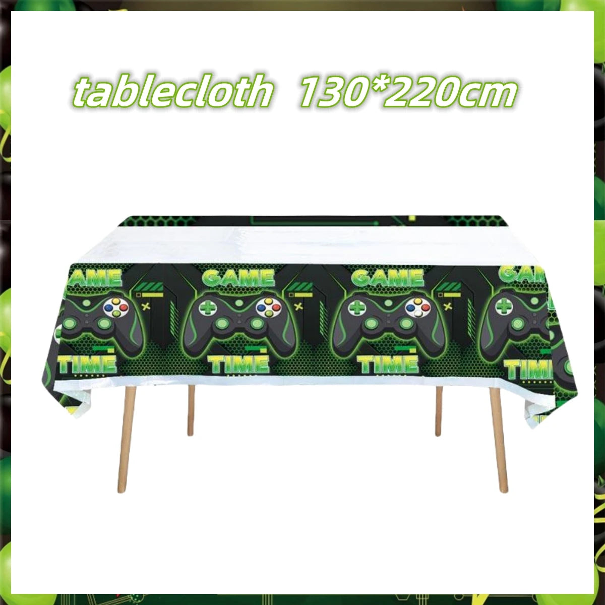 Green Video Game Birthday Party Supplies Kit with Gamepad Balloons