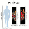 Vertical wall art featuring a Japanese Oni demon samurai sword in red and black against a dark background.