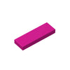 A smooth building brick in magenta color shown from a top-down angle.