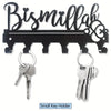 Black Islamic Arabic blessing sign with hooks holding silver keys