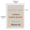 A rectangular wooden photo frame with a light beige background and white border, measuring 21x30cm.