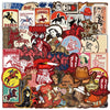 A collection of vintage cowboy graffiti stickers featuring various Western themes, animals, and figures.