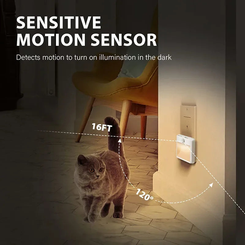 Motion Sensor Night Light with Dimmable Warm LED