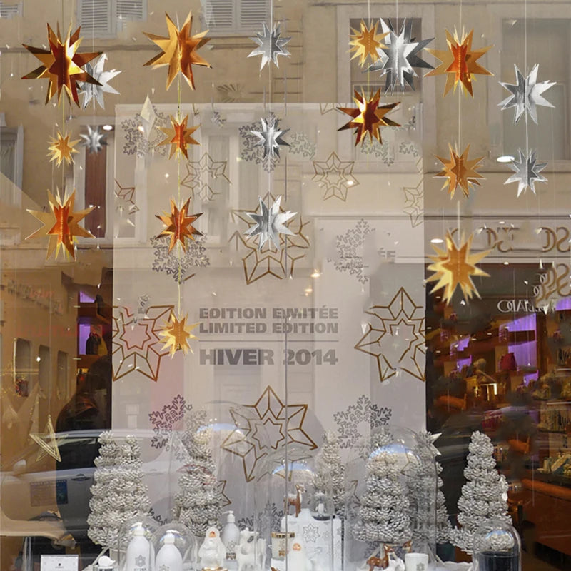 Gold Twinkle Star Paper Garlands