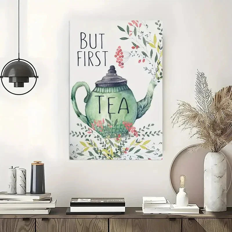 Tea Lovers Canvas Wall Art – Modern Kitchen Decor