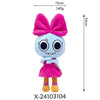 A light blue plush toy with pink bow and orange feet, measuring 15cm high.