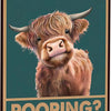 Vintage Highland Cow Bathroom Sign – Funny Western Wall Decor