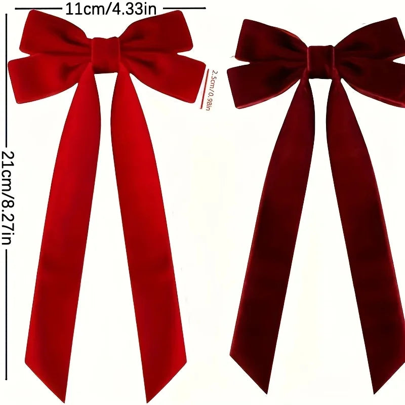 Red Velvet Christmas Tree Bows (10-Pack)