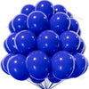 A set of matte latex balloons in blue and pink arranged in a garland formation.