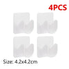 Four white adjustable self-adhesive curtain rod brackets for walls, measuring 4.2x4.2cm each.