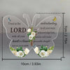 A white acrylic butterfly shaped sign featuring a Bible verse about trusting in the Lord and having understanding.