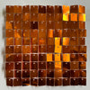 A grid of square, iridescent copper-toned sequins arranged in a rectangular panel.
